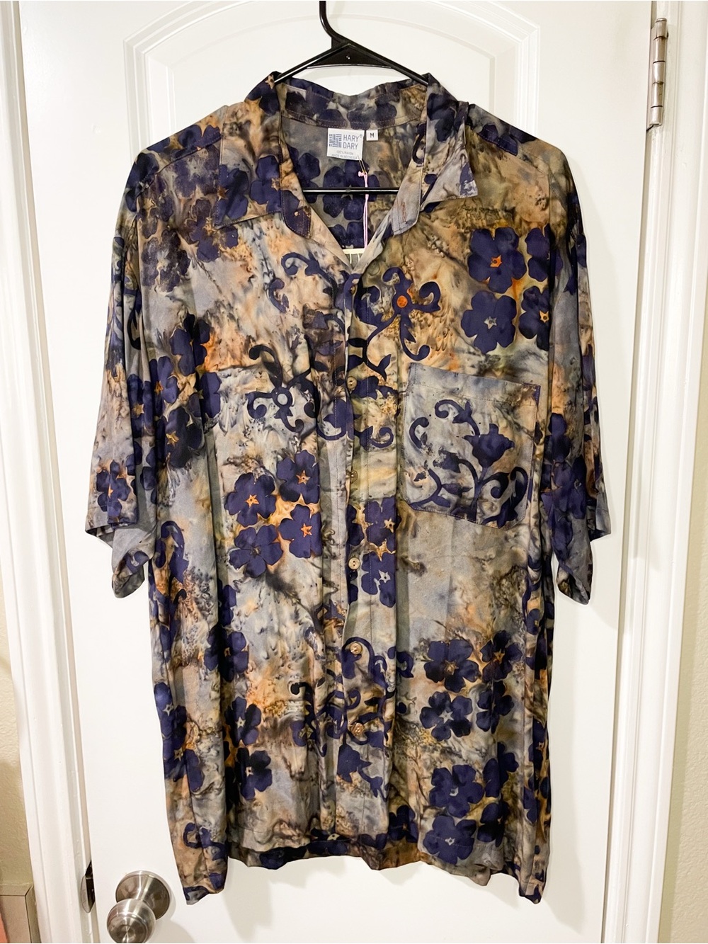 NWT | Hary Dary Dark Watercolor Pattern Hawaiian Shirt RUNS LARGE